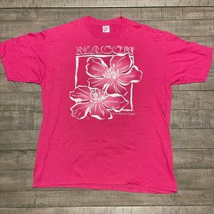 Vintage Macon Georgia Cherry Blossom Capital Flower Pink Jerzees XL